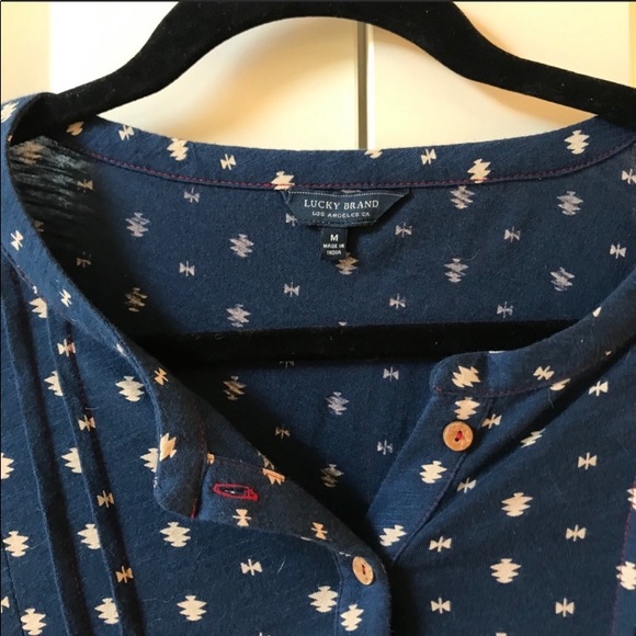 Lucky Brand Boho Top with Tassels size Medium - Picture 5 of 9